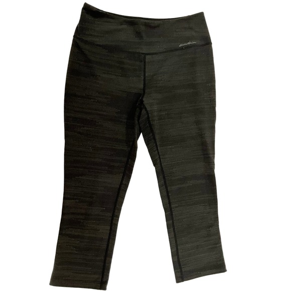 Eddie Bauer Women’s s Capri Leggings Heather Pattern Black and Gray Size Small - Picture 1 of 7
